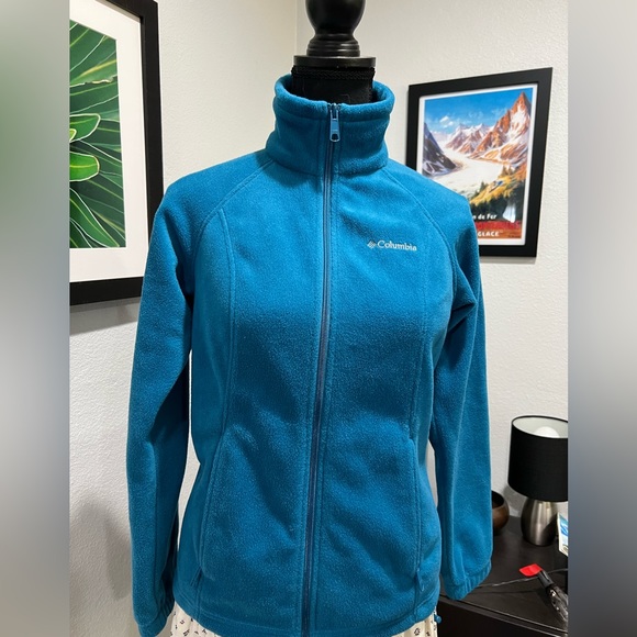 Columbia Jackets & Blazers - Columbia Fleece jacket teal turquoise size xs womens
